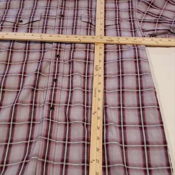 Mens VTG PANHANDLE SLIM plaid snap front Western Shirt sz L - Picture 4 of 8